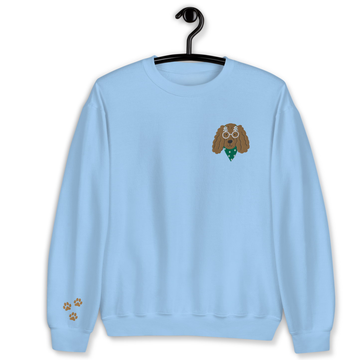 Dog wearing Christmas Glasses Embroidery Unisex Sweatshirt