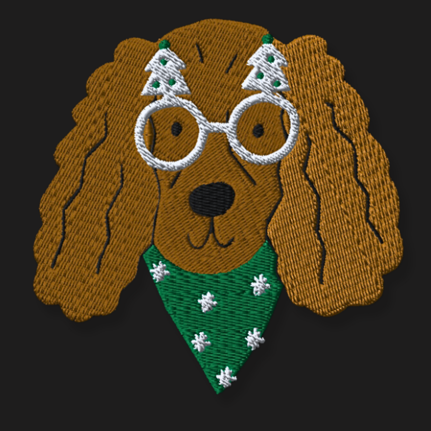 Dog wearing Christmas Glasses Embroidery Unisex Sweatshirt