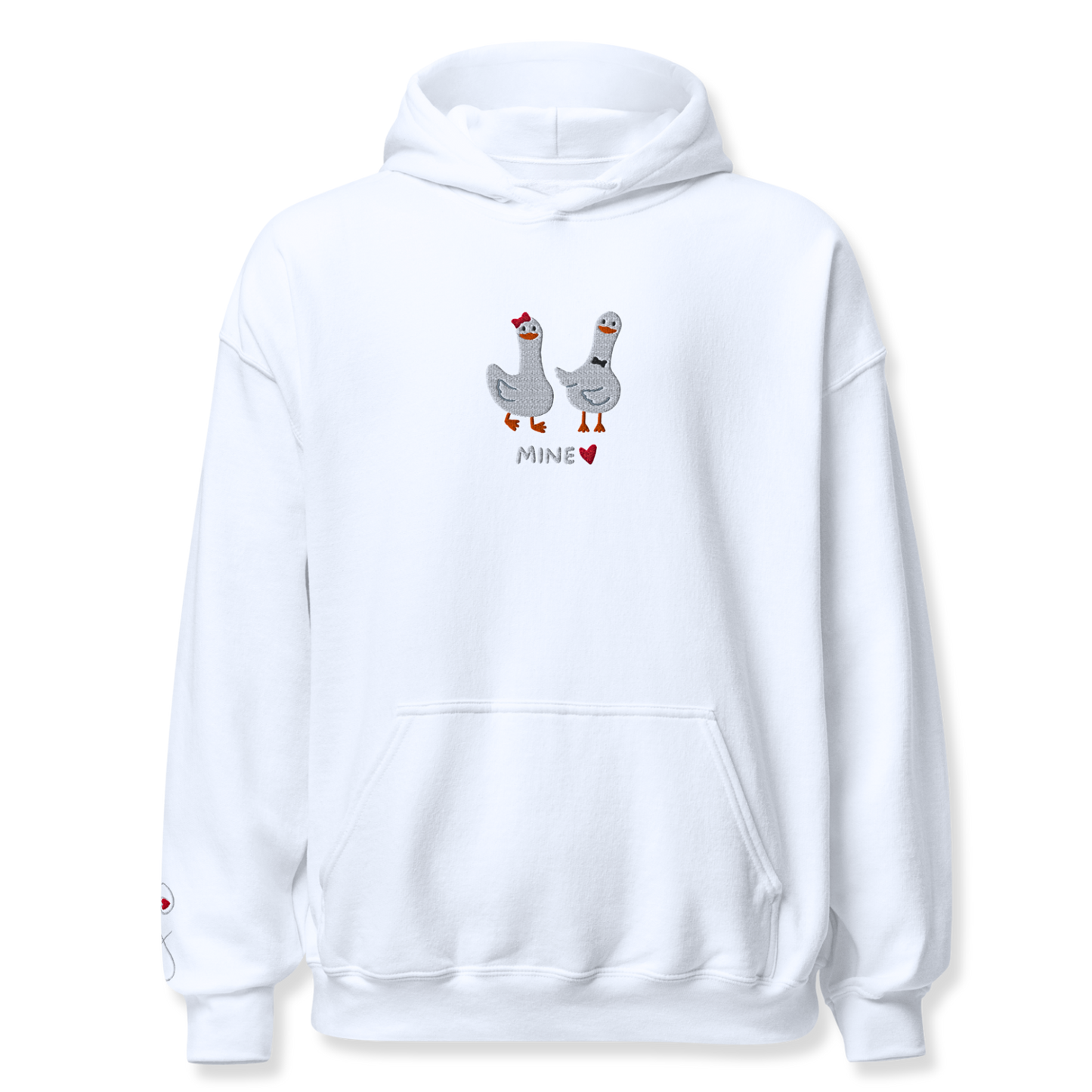 Couple duck Embroidery Unisex Hoodie