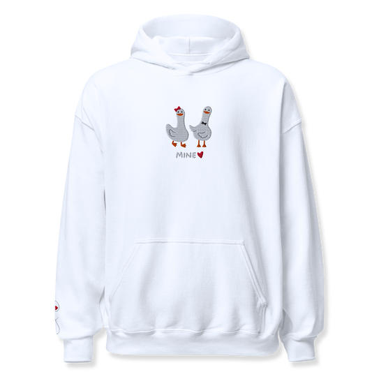 Couple duck Embroidery Unisex Hoodie