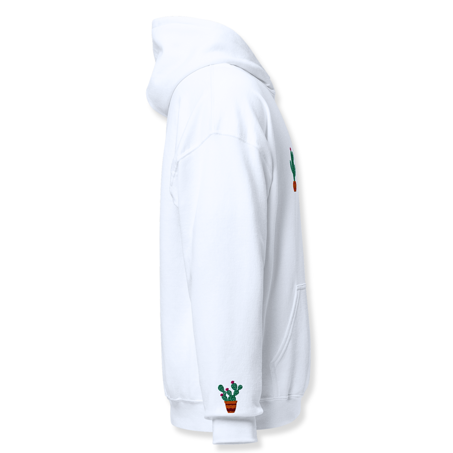 Lama and Cactus Embroidery Unisex Hoodie