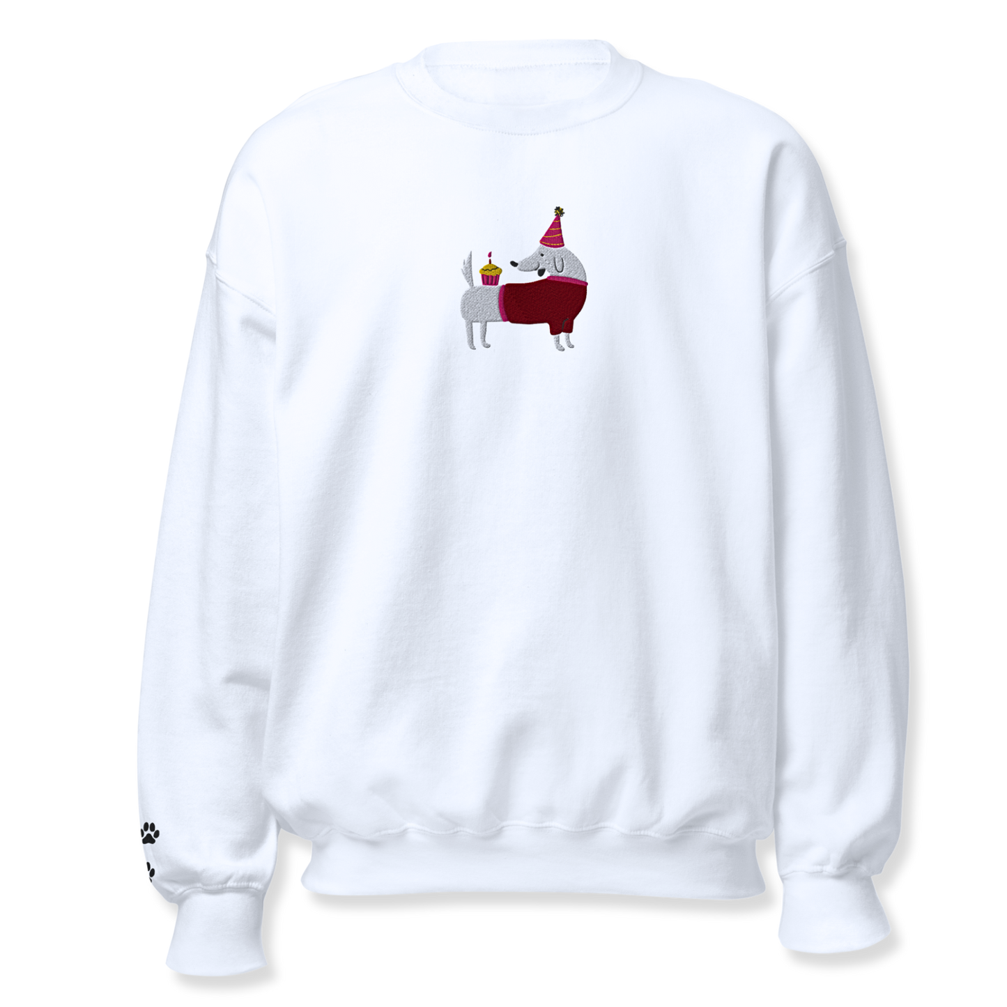 Dog with Cupcake Embroidery Unisex Sweatshirt