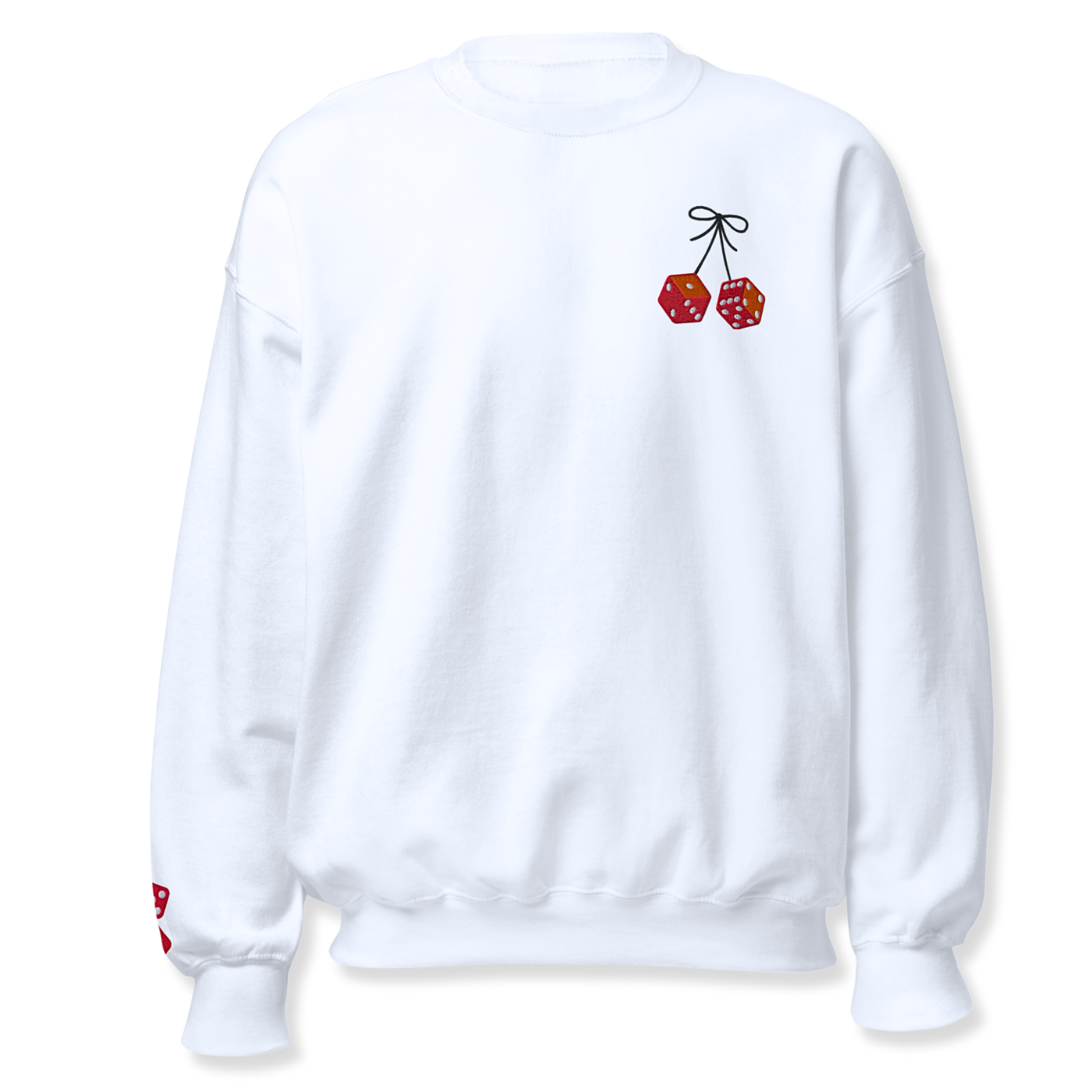 Red Dice Embroidery Sweatshirt