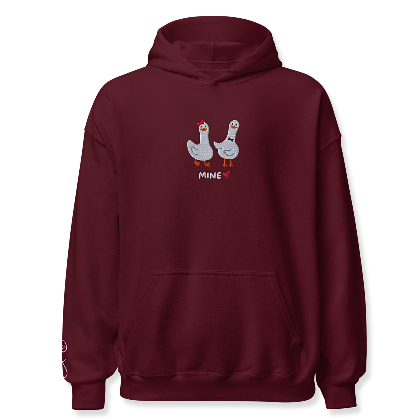 Couple duck Embroidery Unisex Hoodie