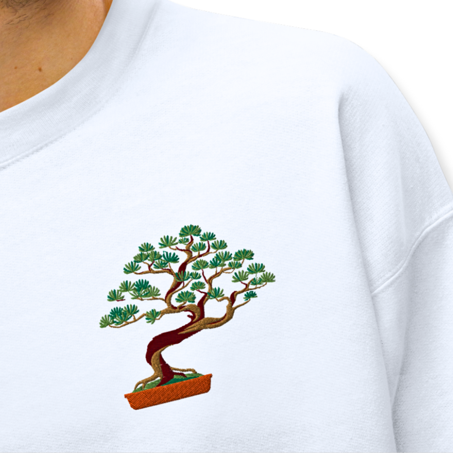 Bonsai Plant Embroidery Unisex Sweatshirt