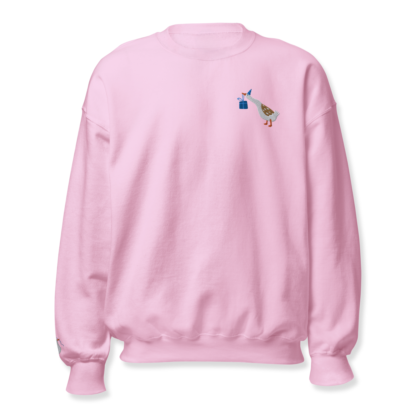 Duck with a gift Embroidery Unisex Sweatshirt