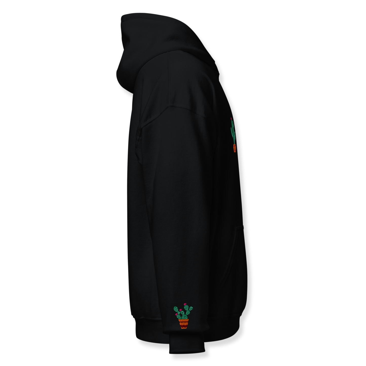 Lama and Cactus Embroidery Unisex Hoodie