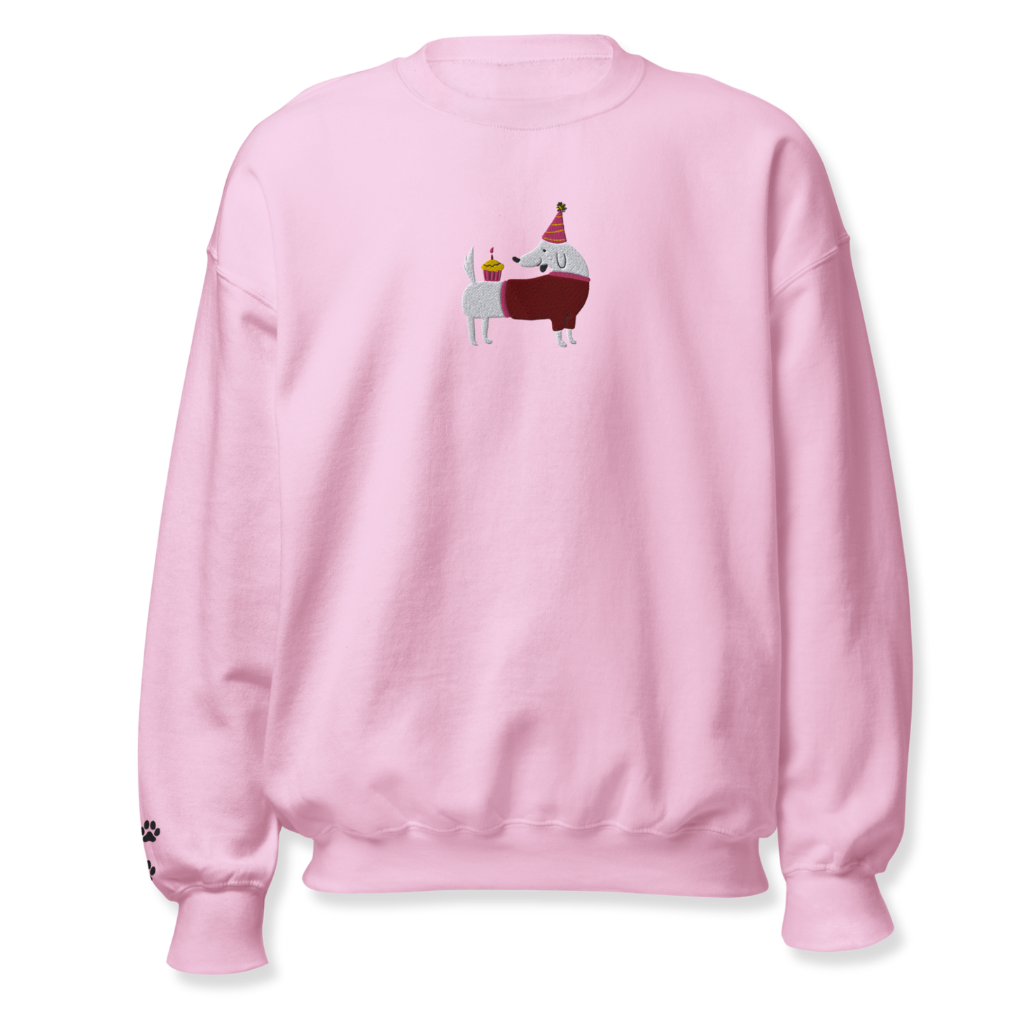 Dog with Cupcake Embroidery Unisex Sweatshirt