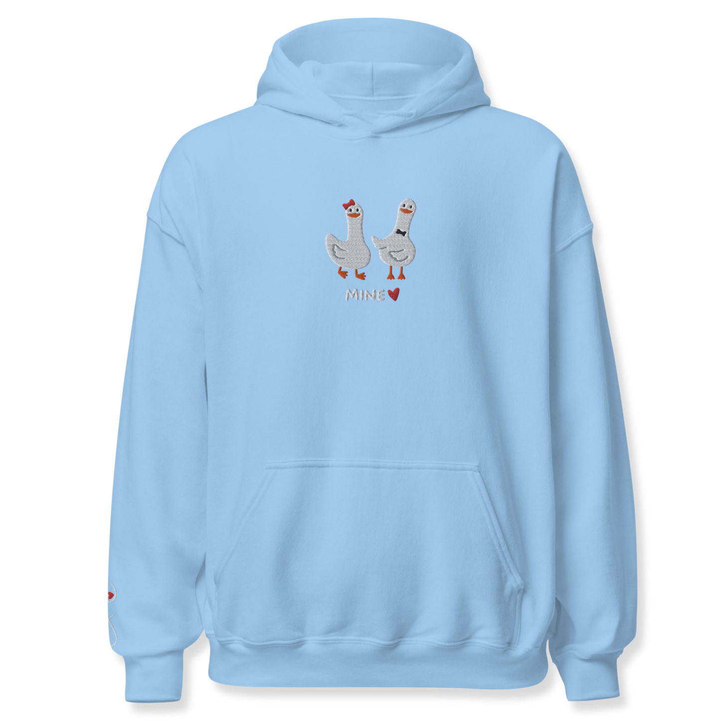 Couple duck Embroidery Unisex Hoodie