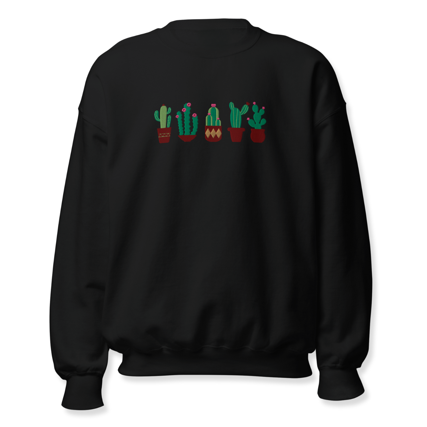 Cactus Pot Embroidery Sweatshirt