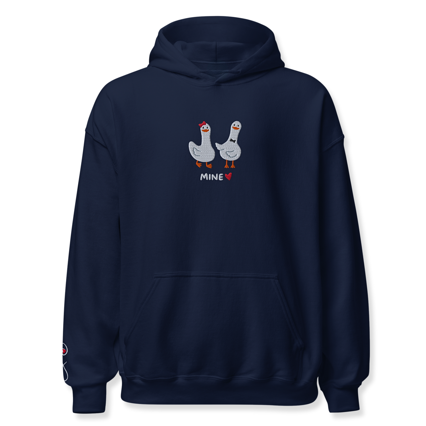 Couple duck Embroidery Unisex Hoodie