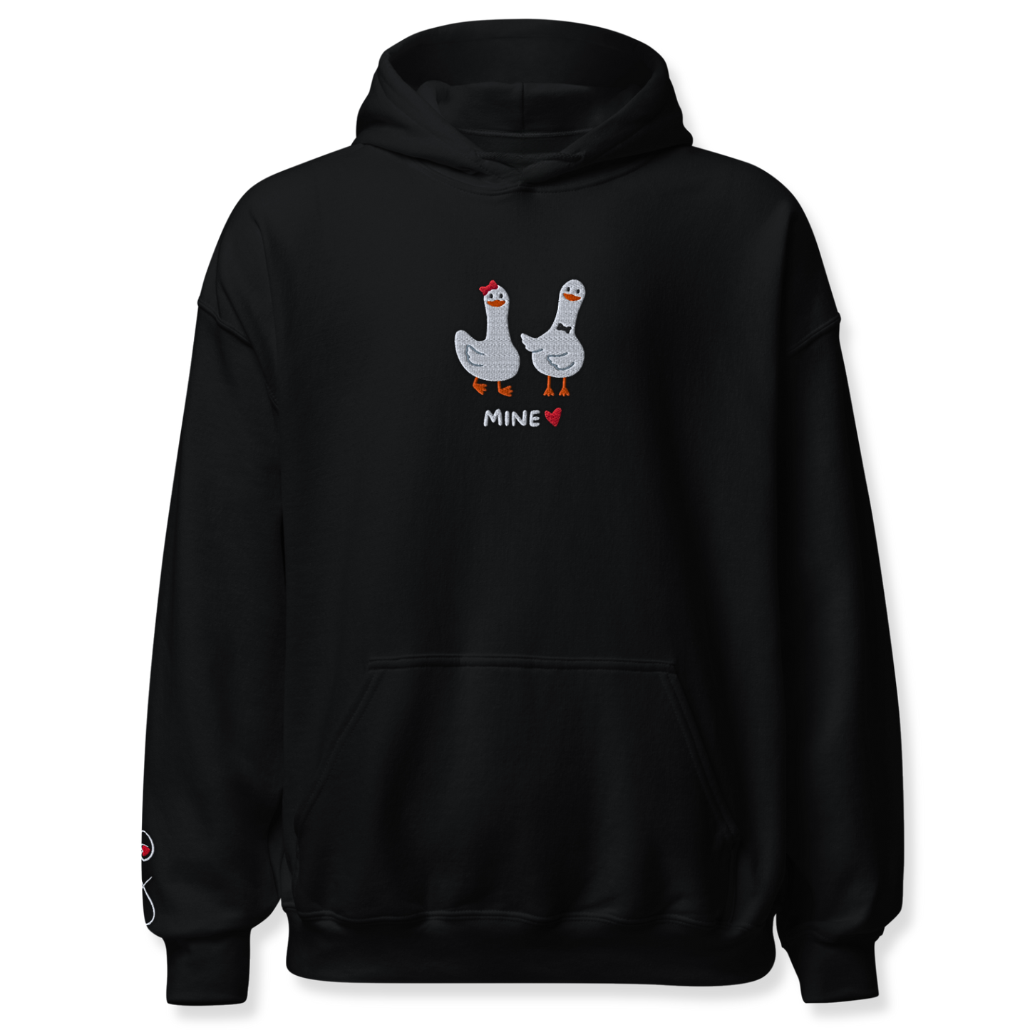 Couple duck Embroidery Unisex Hoodie