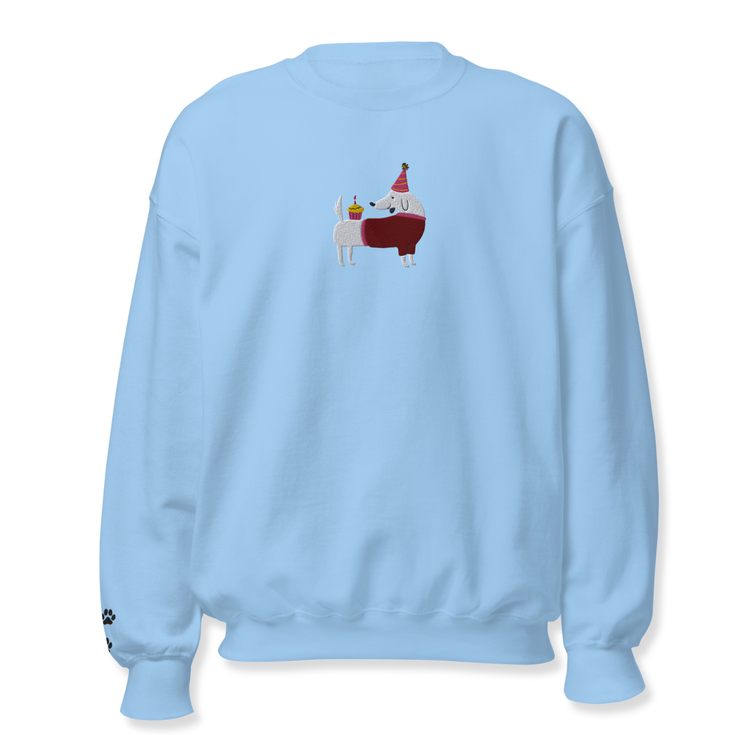 Dog with Cupcake Embroidery Unisex Sweatshirt