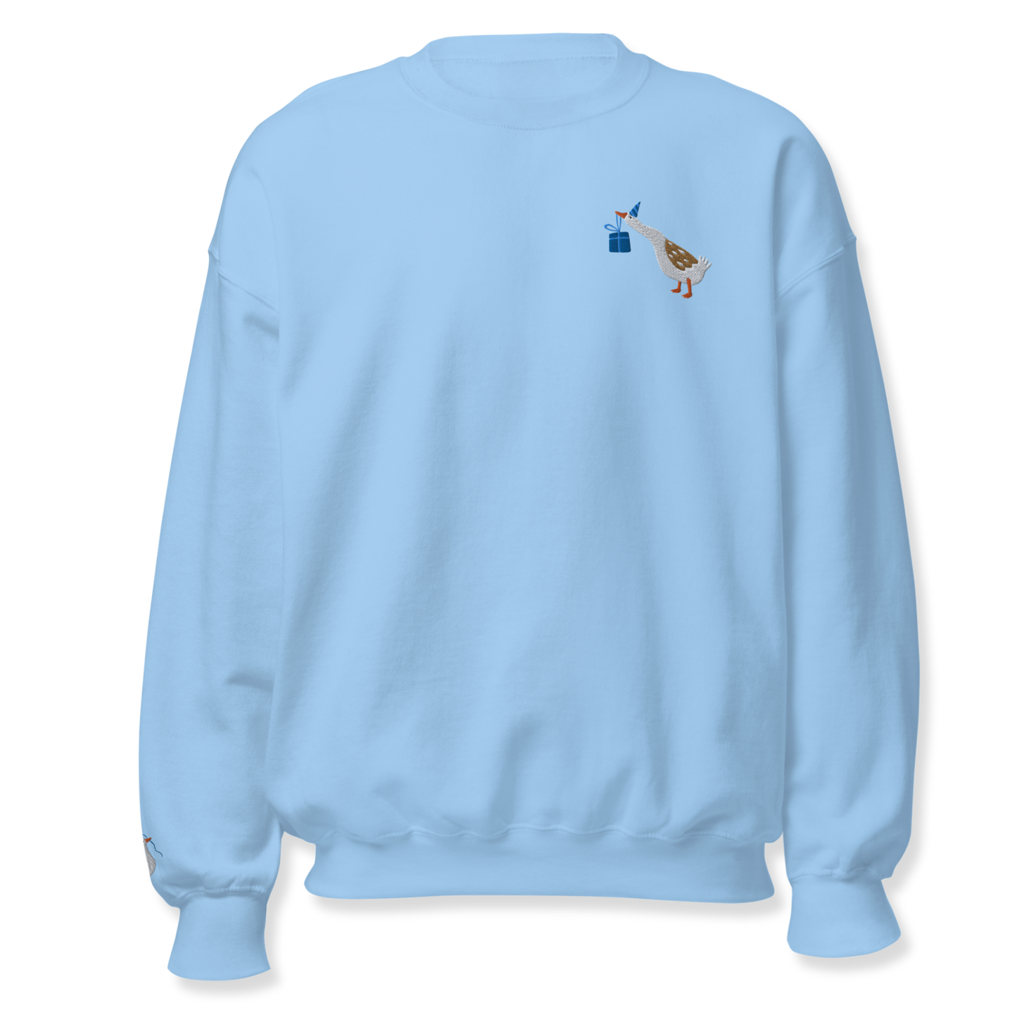 Duck with a gift Embroidery Unisex Sweatshirt