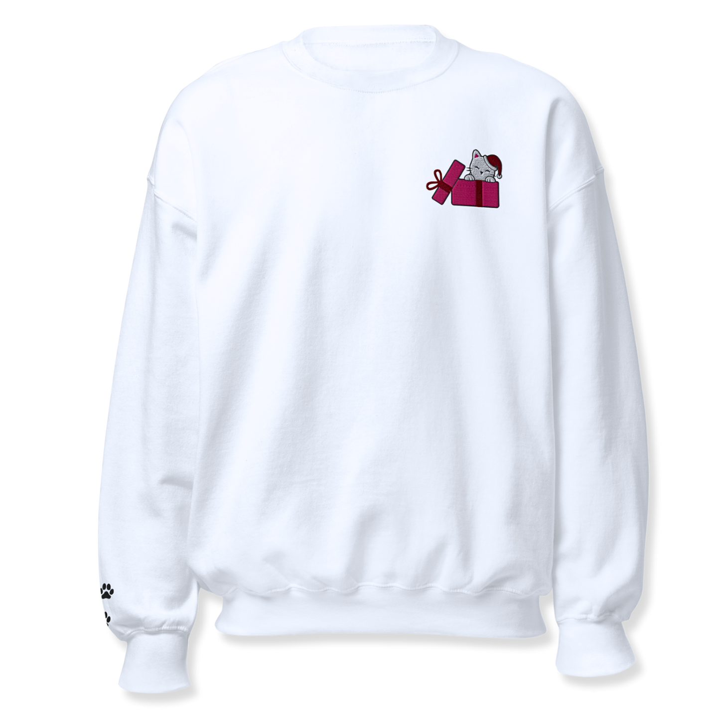 Cat in Gift Box Embroidery Unisex Sweatshirt