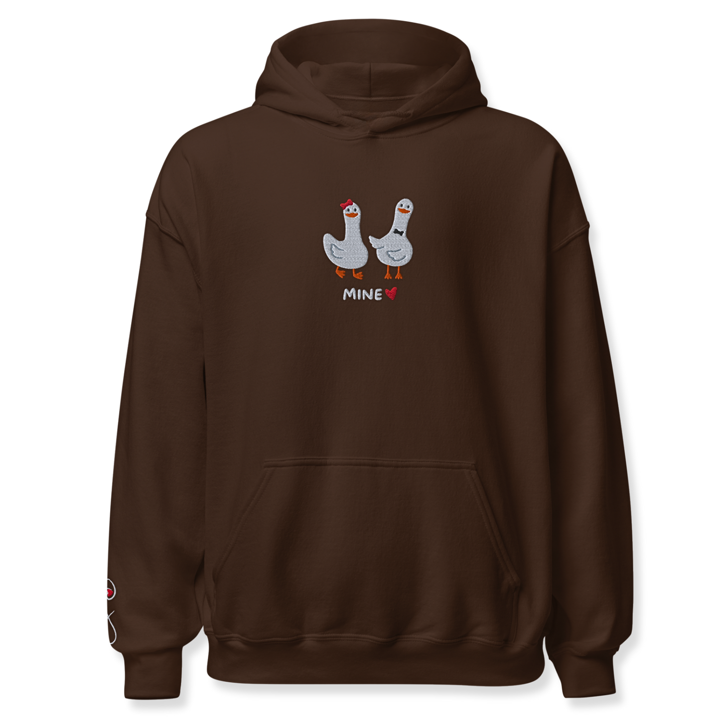 Couple duck Embroidery Unisex Hoodie