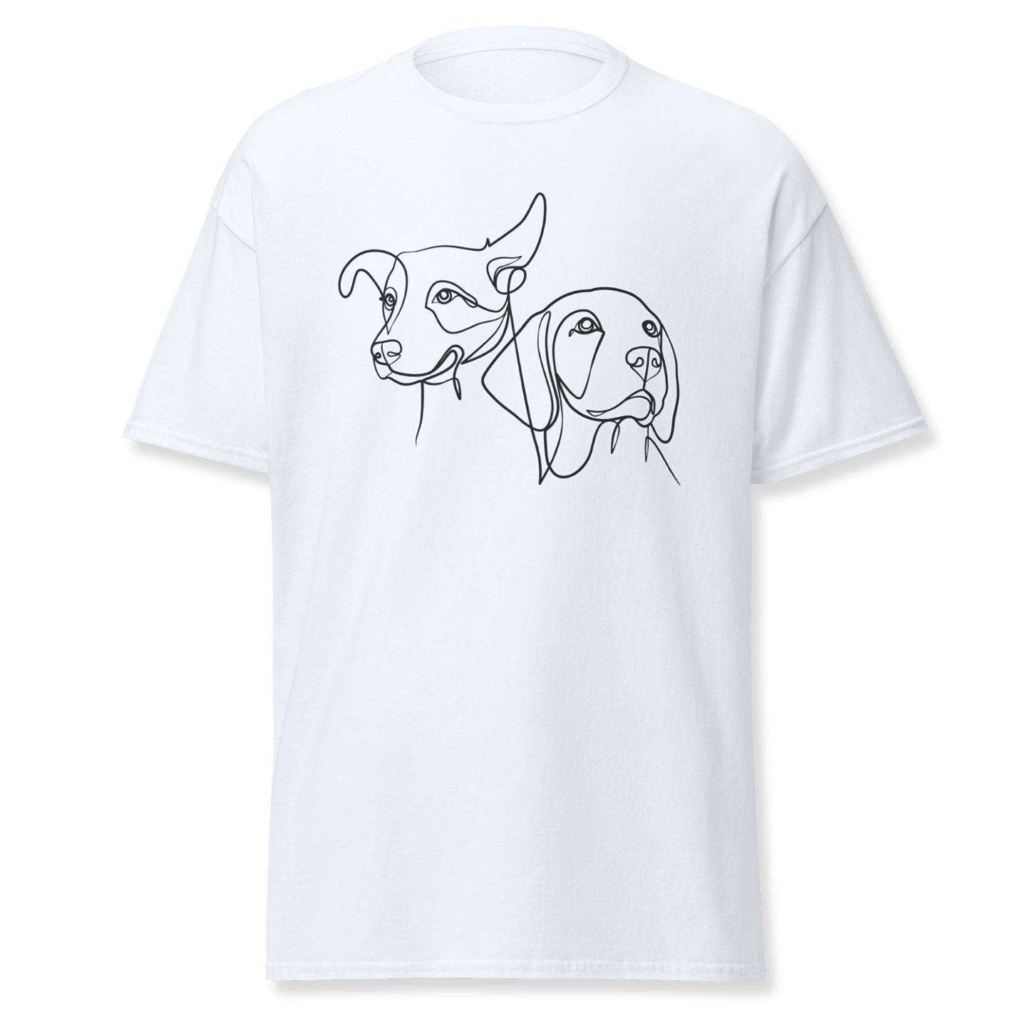 White Dog Print Classic Tee