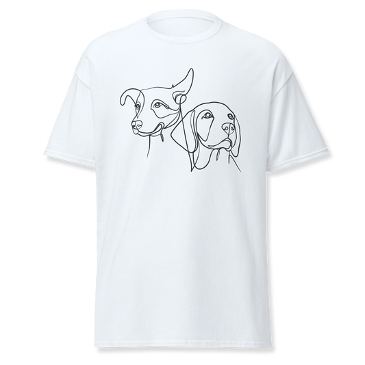 White Dog Print Classic Tee